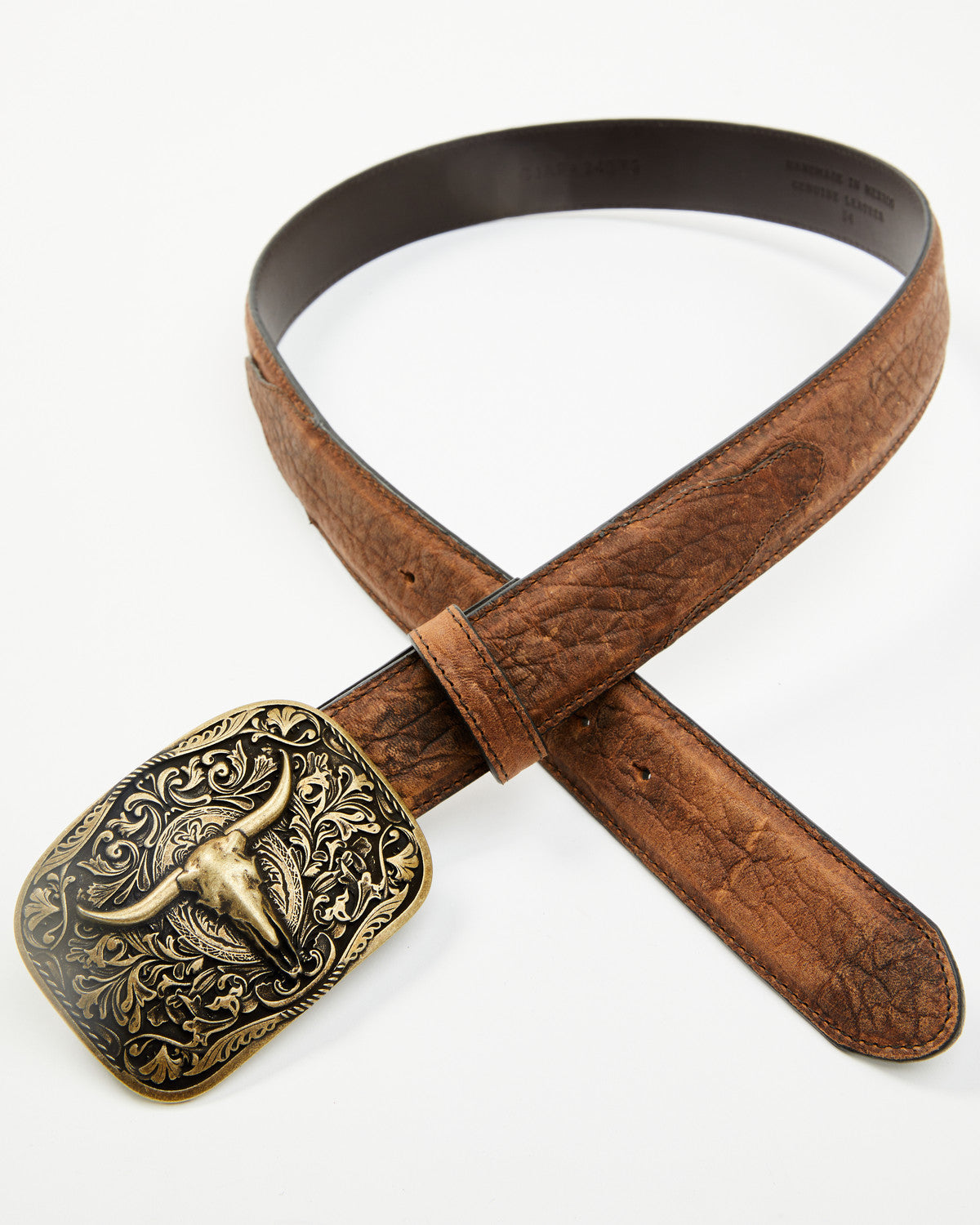 Men's Long Horn Buckle Belt
