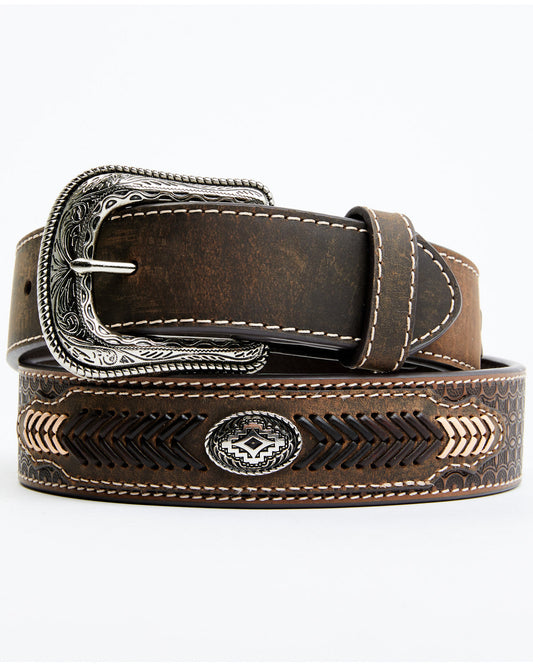 Men's Southwestern Concho Belt With Lace Detail