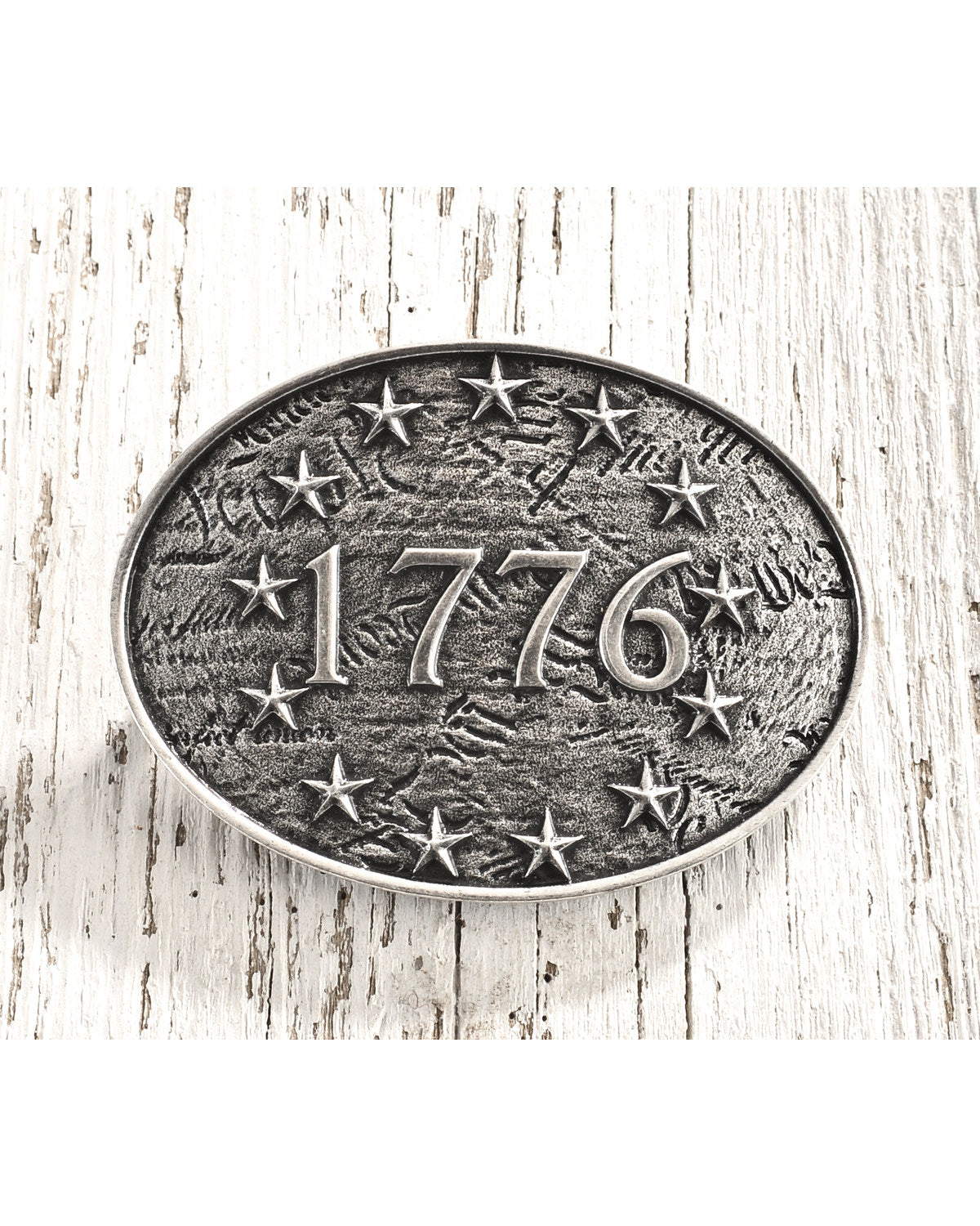 Men's Antique Silver 1776 Belt Buckle
