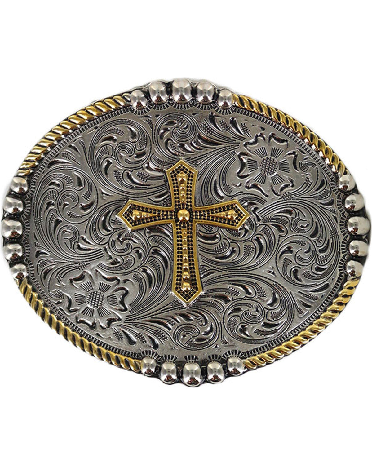 Men's Filigree Cross Belt Buckle