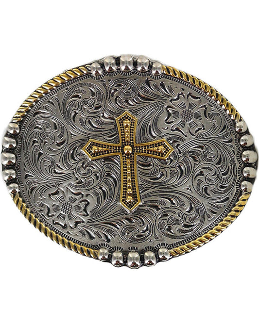 Men's Filigree Cross Belt Buckle