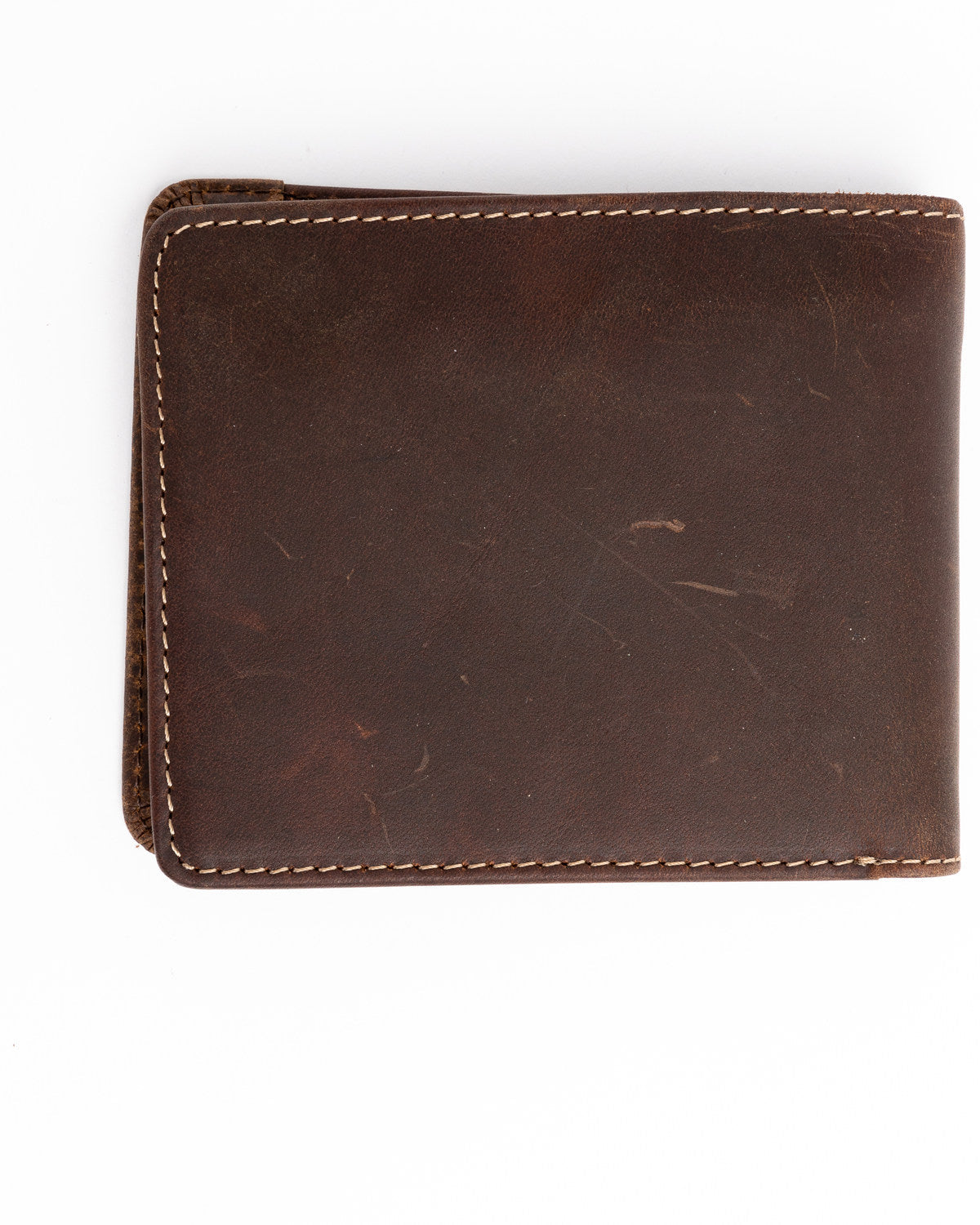 Men's Stitched Bi-Fold Leather Wallet