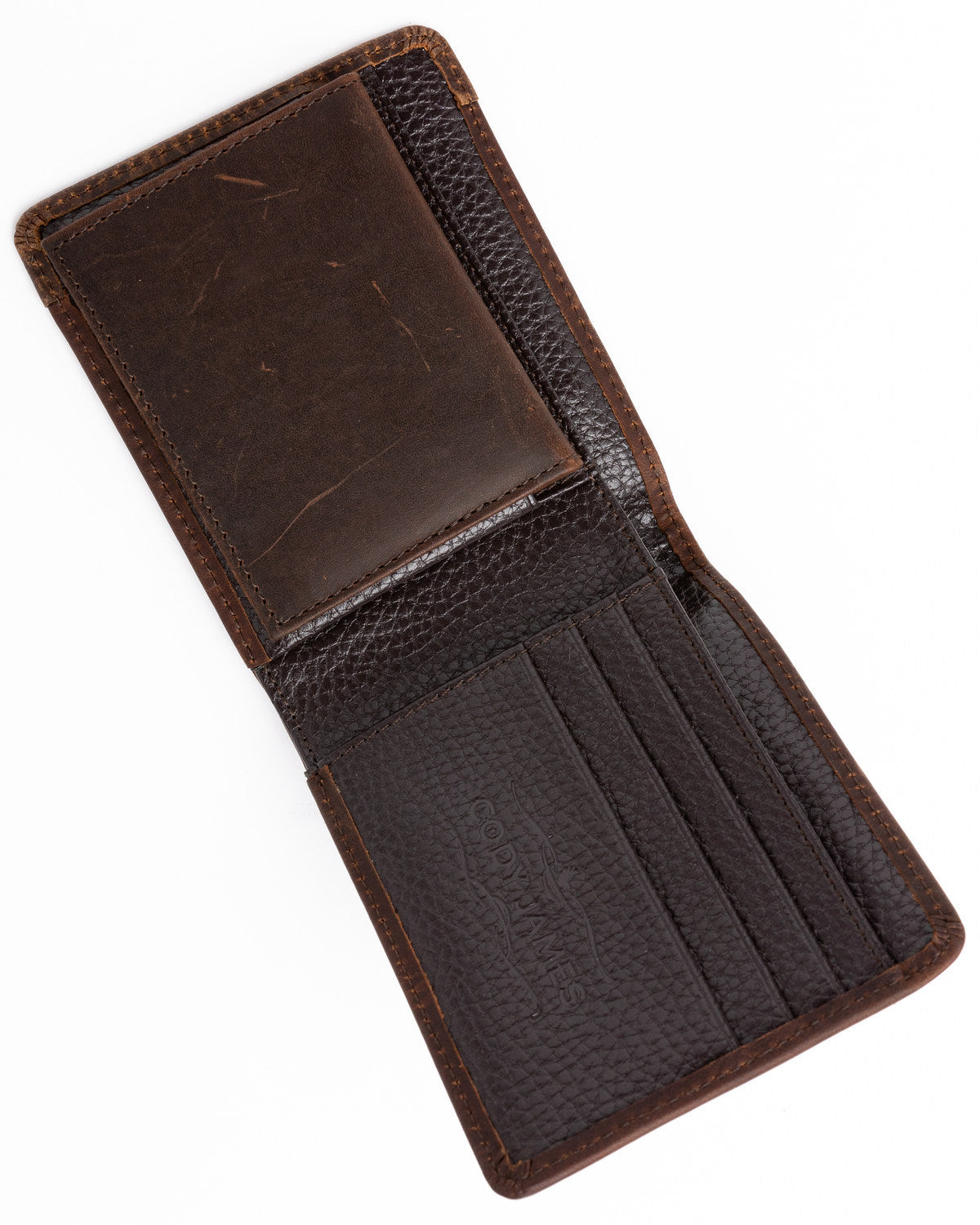 Men's Stitched Bi-Fold Leather Wallet