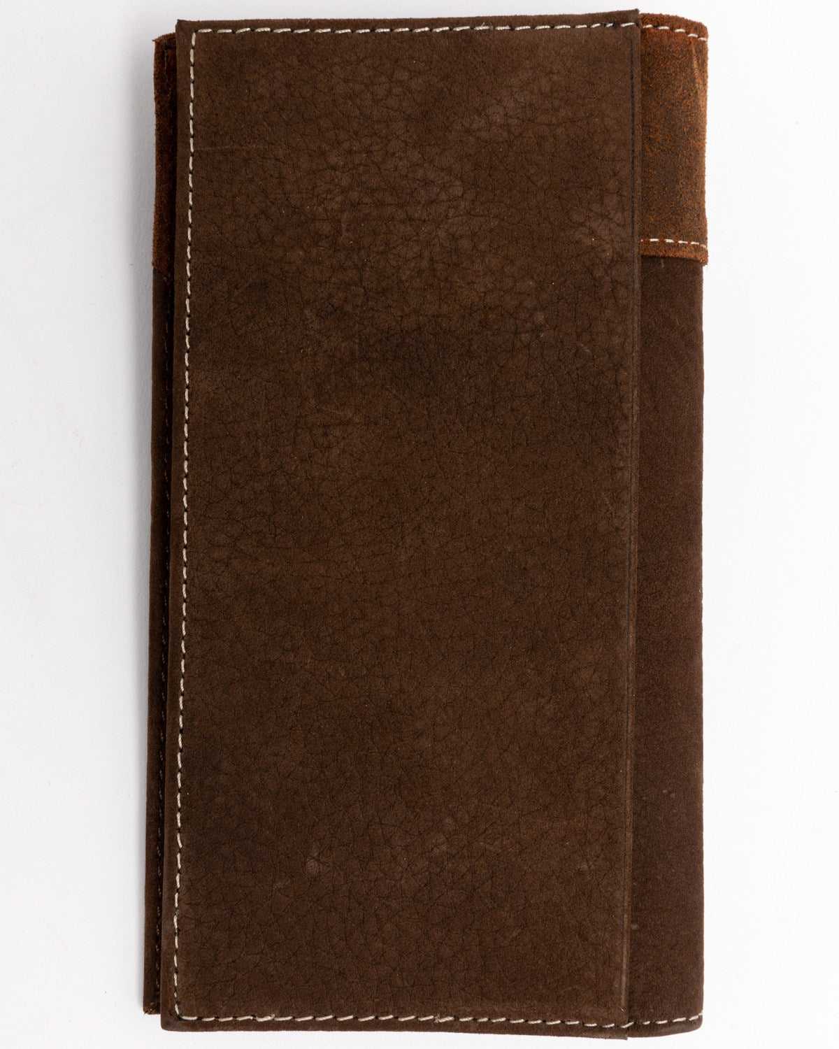 Men's Boot Stitch Long Horn Leather Checkbook Wallet