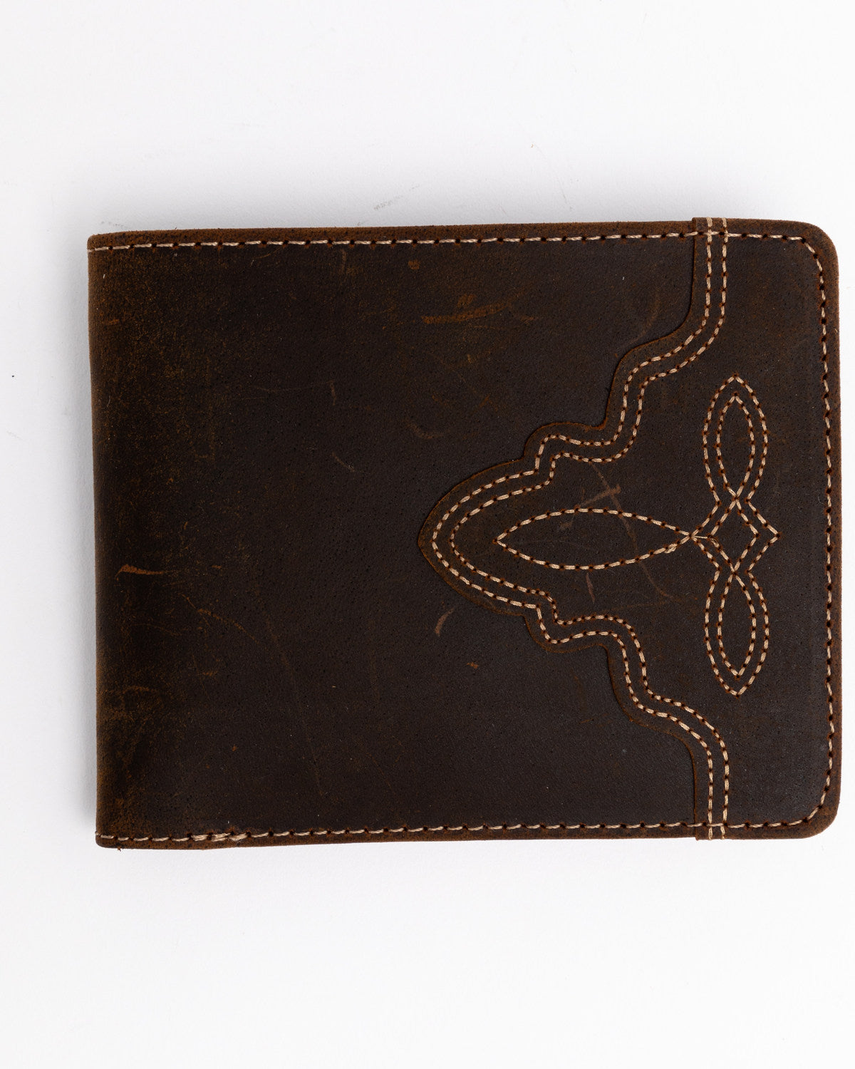 Men's Boot Stitch Bi-Fold Leather Wallet
