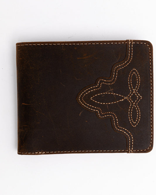 Men's Boot Stitch Bi-Fold Leather Wallet