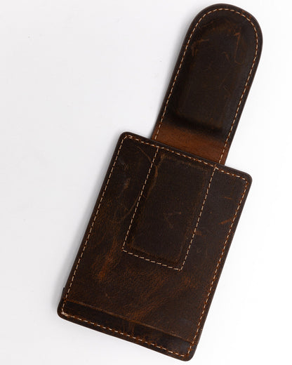 Men's Boot Stitch Money Clip Leather Wallet