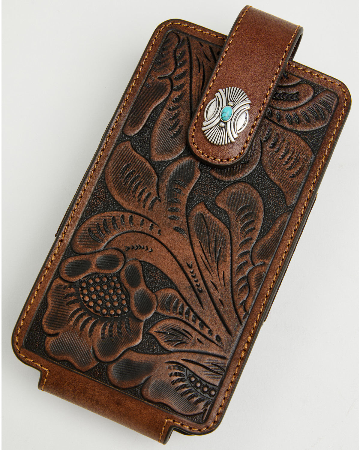 Men's Prescott Tooled Leather Concho Cell Phone Case