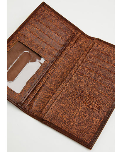 Men's Hutton Basket Weave Tooled Hair-On Bifold Rodeo Walle
