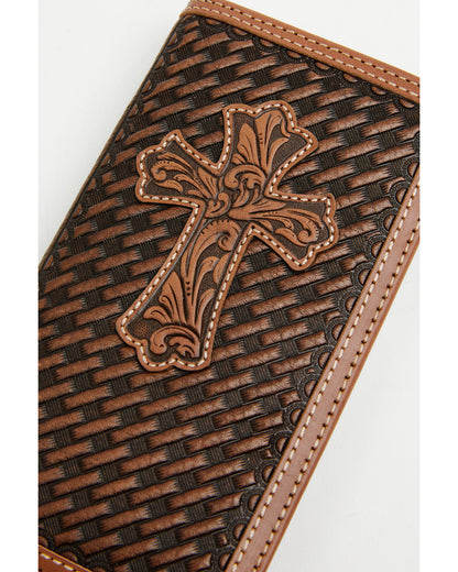 Men's Wells Basketweave Cross Leather Rodeo Wallet
