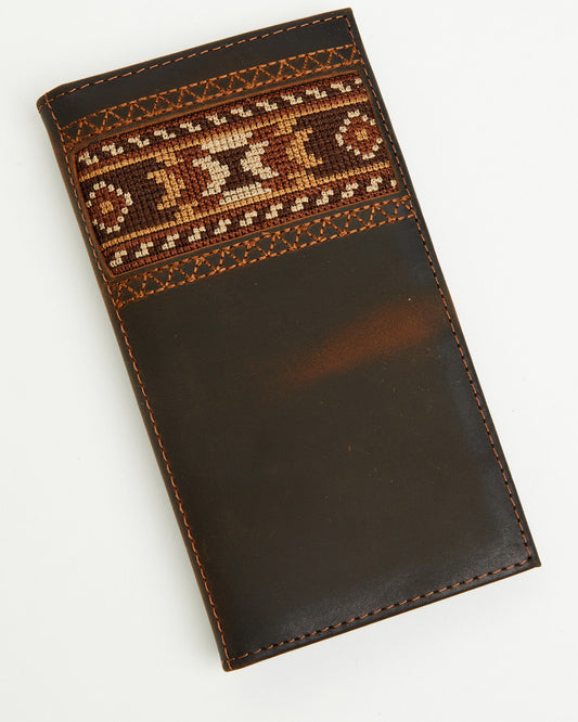 Men's Needlepoint Inlay Rodeo Wallet