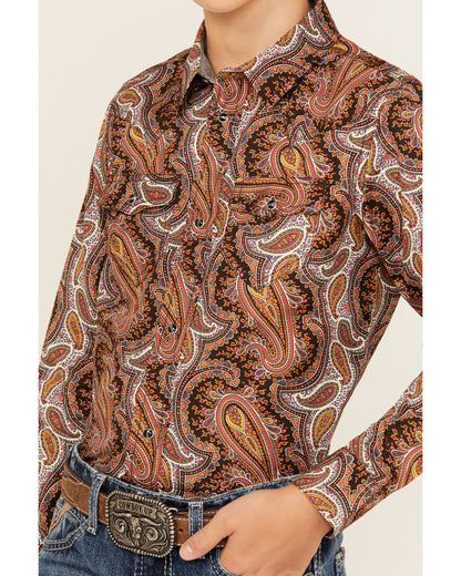 Boys' Dennis Paisley Print Long Sleeve Snap Western Shirt