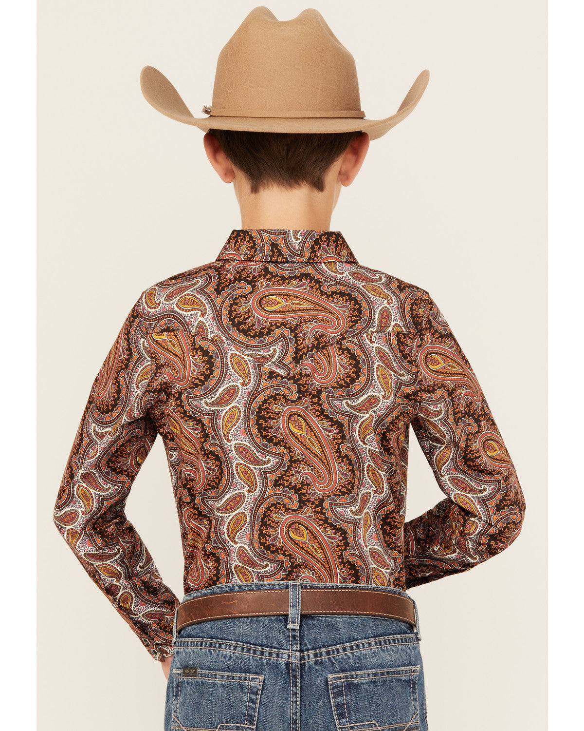 Boys' Dennis Paisley Print Long Sleeve Snap Western Shirt
