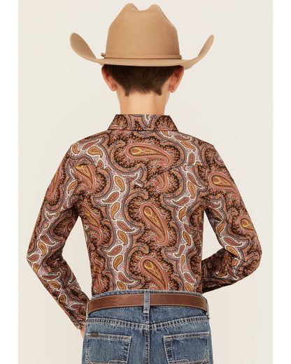 Boys' Dennis Paisley Print Long Sleeve Snap Western Shirt