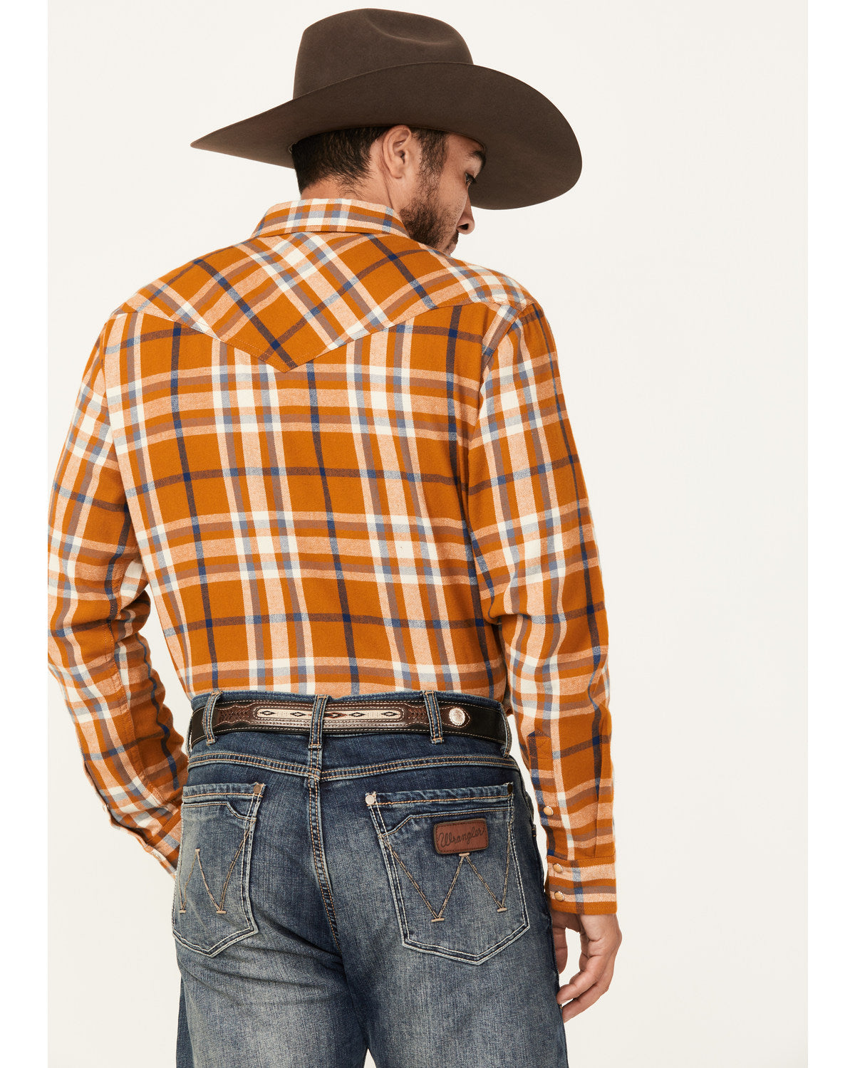 Men's Tidal Wave Plaid Print Long Sleeve Snap Western Flann