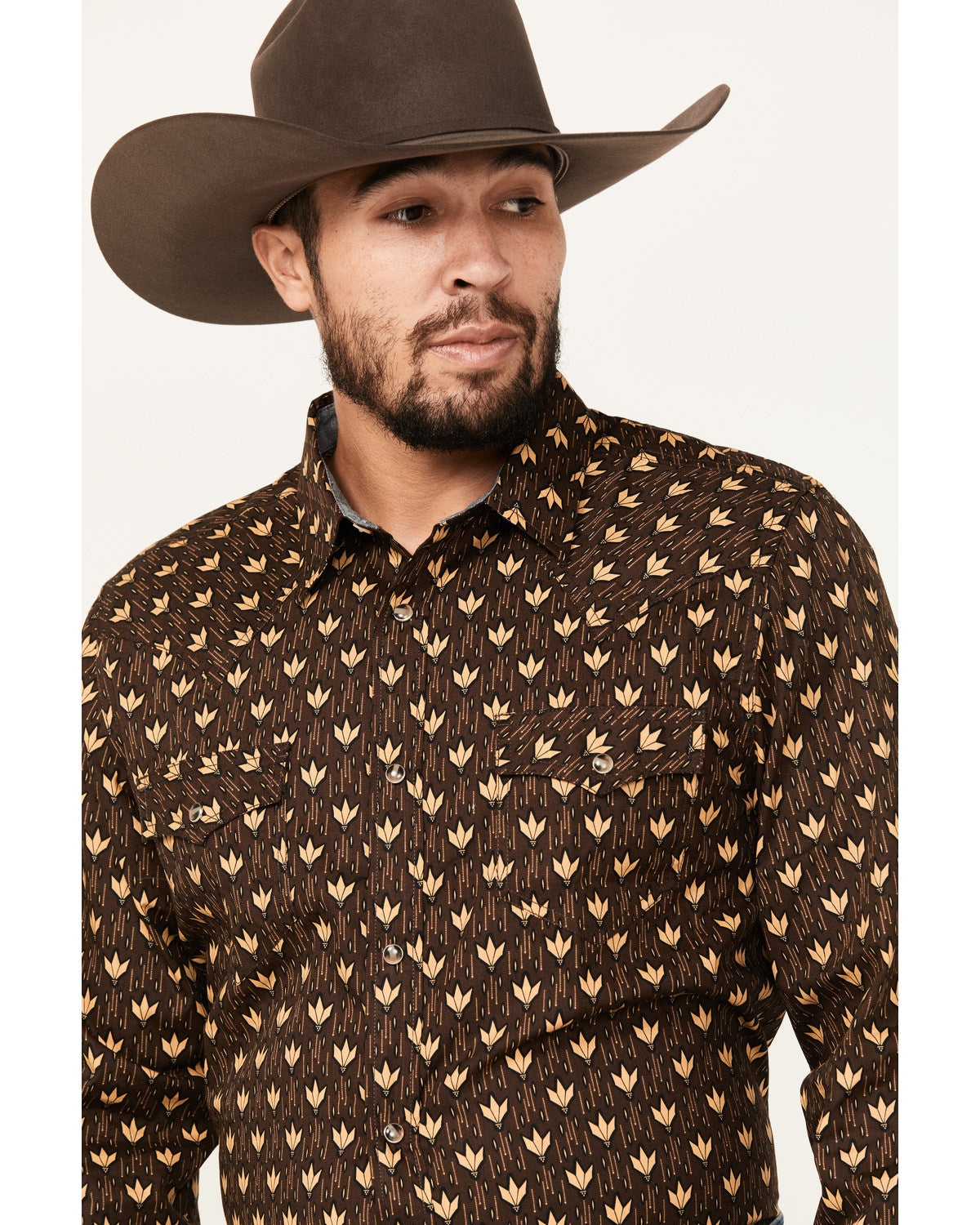 Men's Reign In Striped Print Long Sleeve Snap Western Shirt