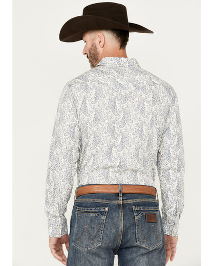 Men's Dagget Paisley Print Long Sleeve Snap Western Shirt -
