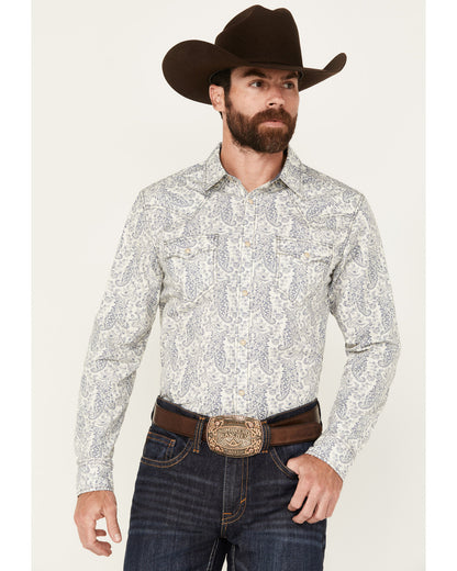 Men's Dagget Paisley Print Long Sleeve Snap Western Shirt -