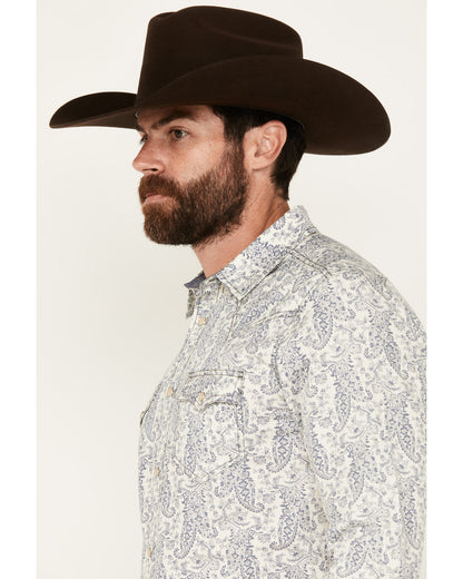 Men's Dagget Paisley Print Long Sleeve Snap Western Shirt -
