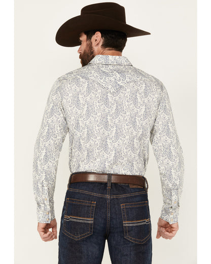 Men's Dagget Paisley Print Long Sleeve Snap Western Shirt -