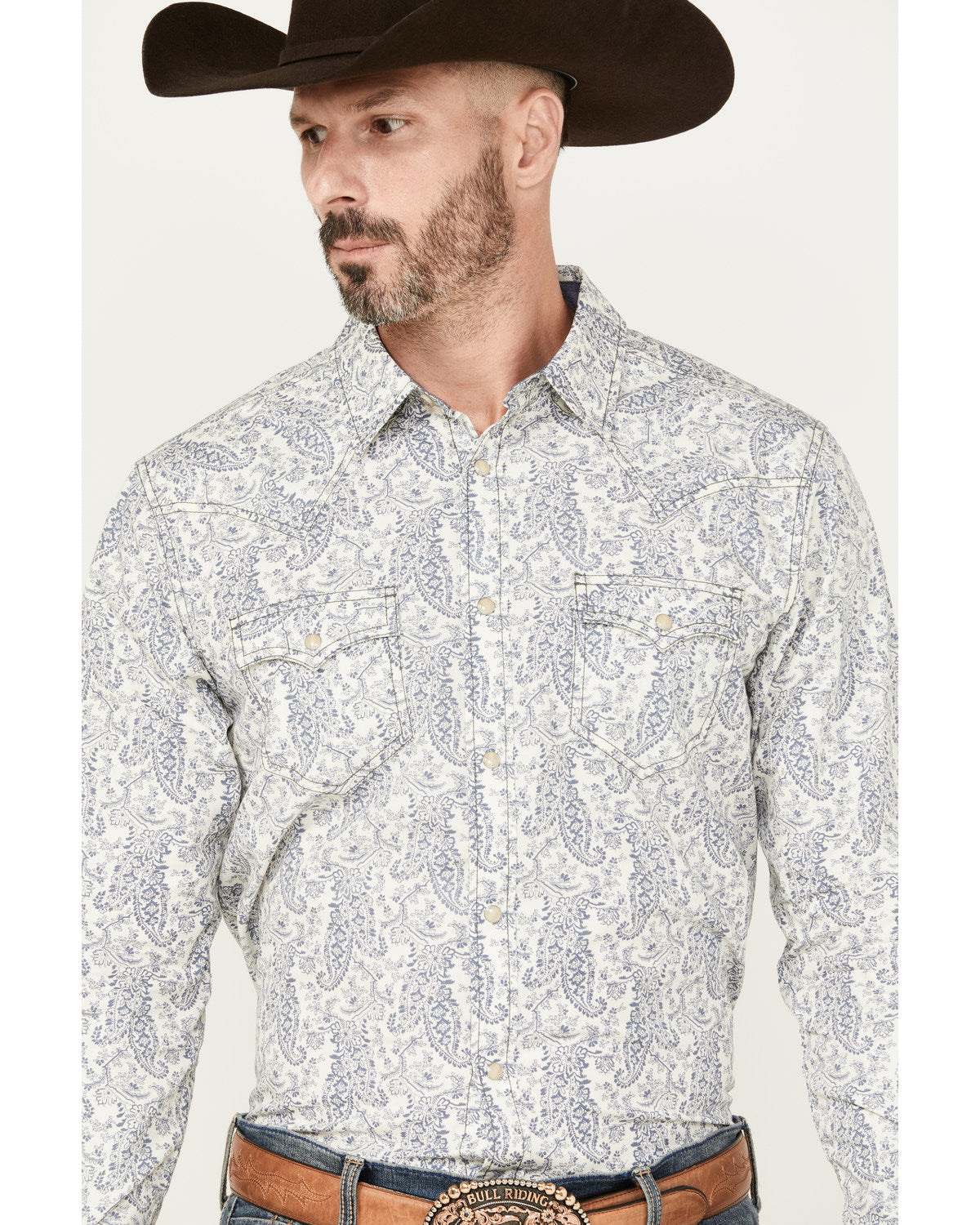 Men's Dagget Paisley Print Long Sleeve Snap Western Shirt