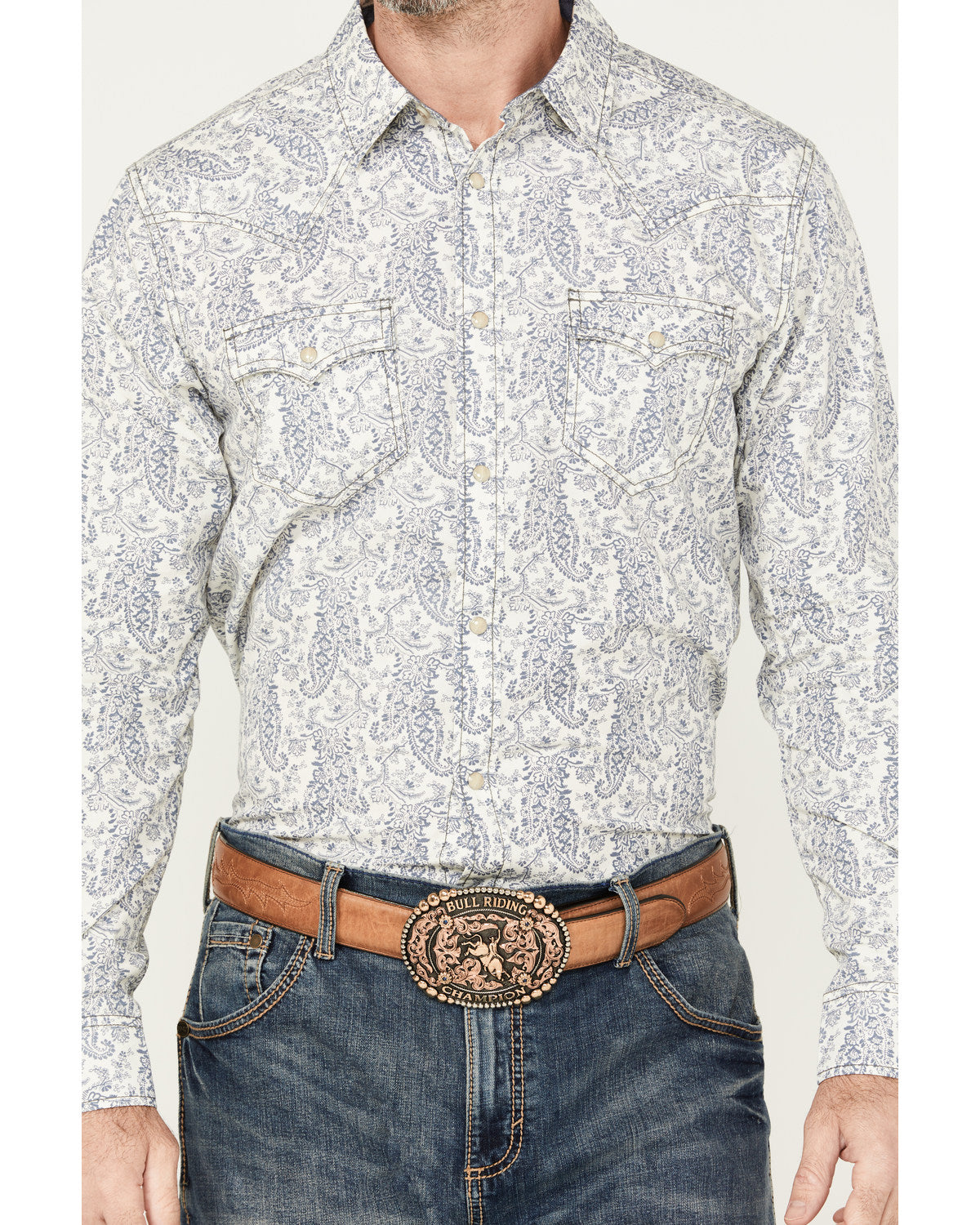 Men's Dagget Paisley Print Long Sleeve Snap Western Shirt