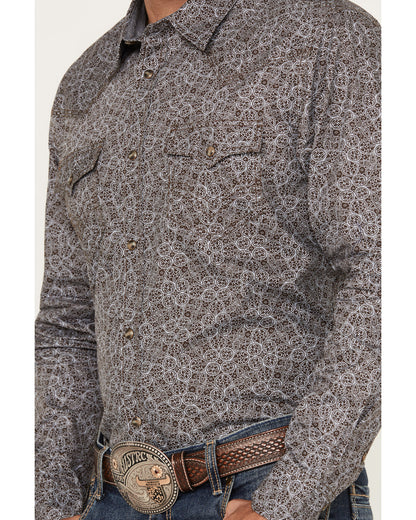 Men's Down Range Medallion Print Long Sleeve Western Snap S