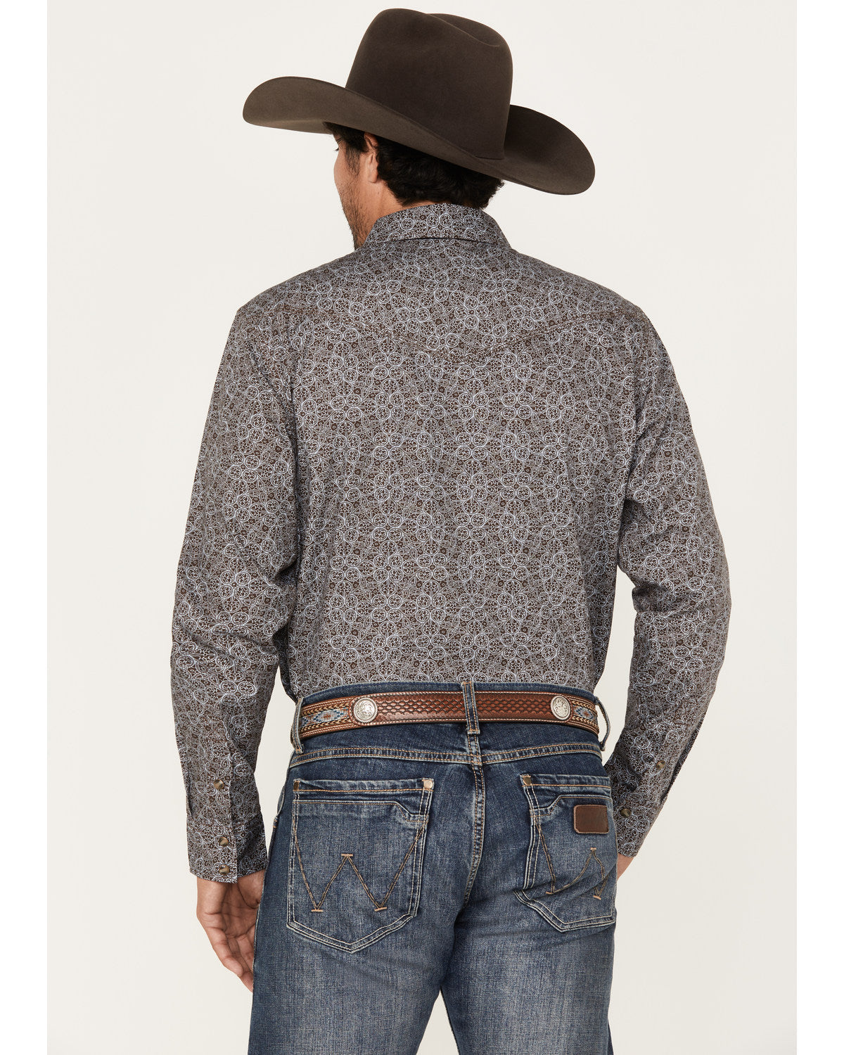 Men's Down Range Medallion Print Long Sleeve Western Snap S