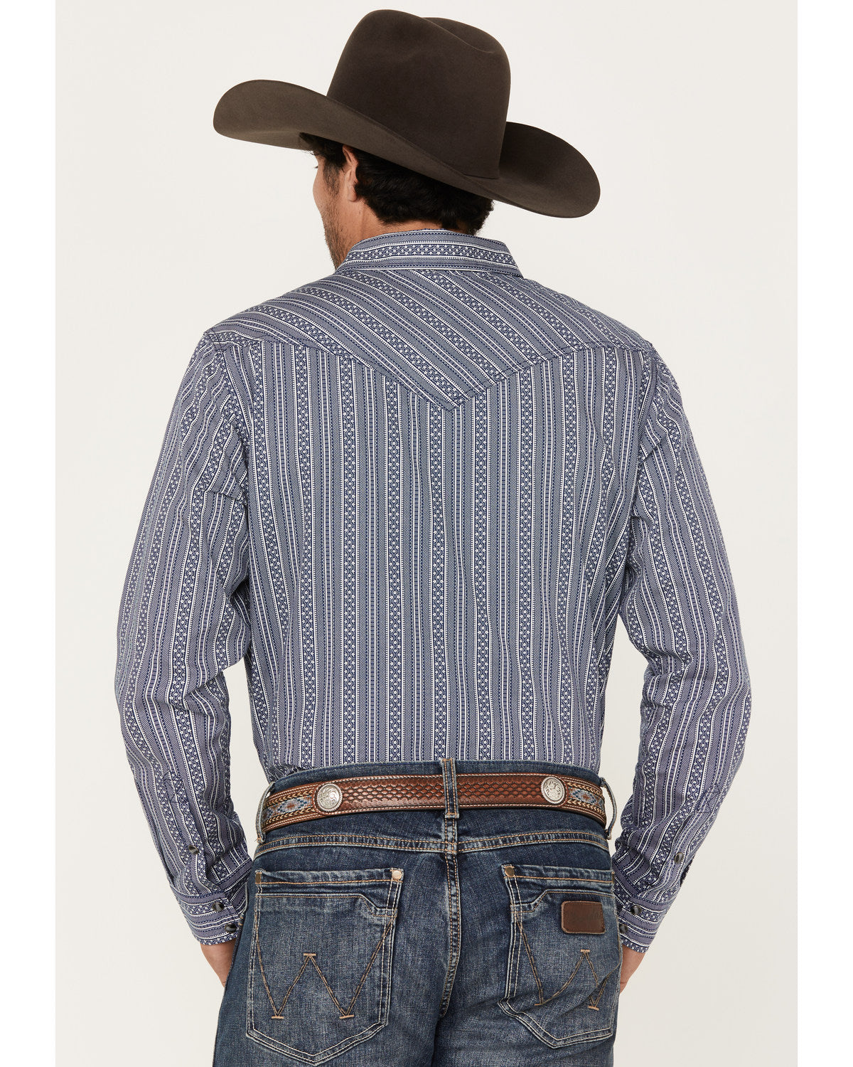 Men's Born N Raised Striped Long Sleeve Snap Western Shirt