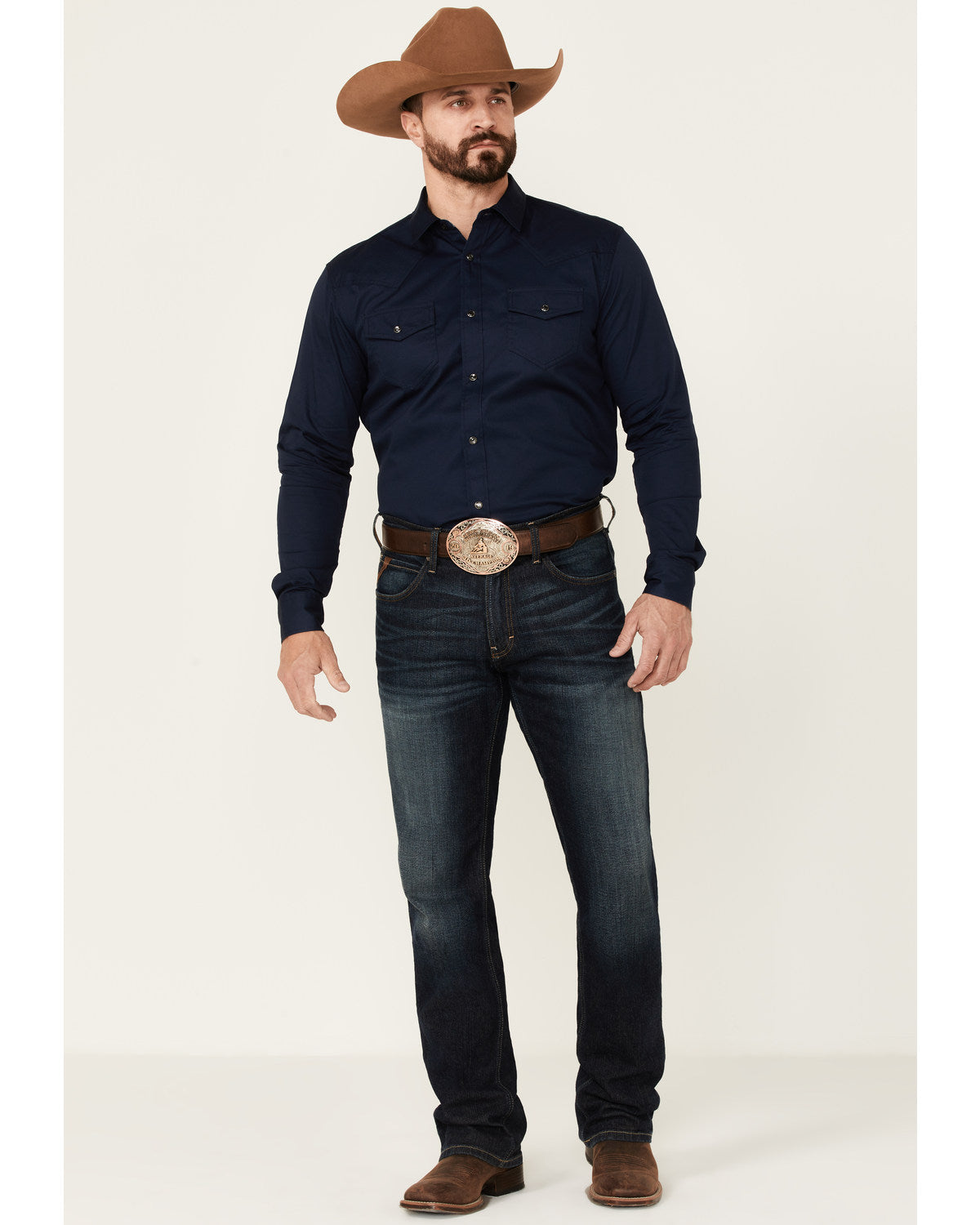 Men's Solid Treadstone Long Sleeve Pearl Snap Western Shirt