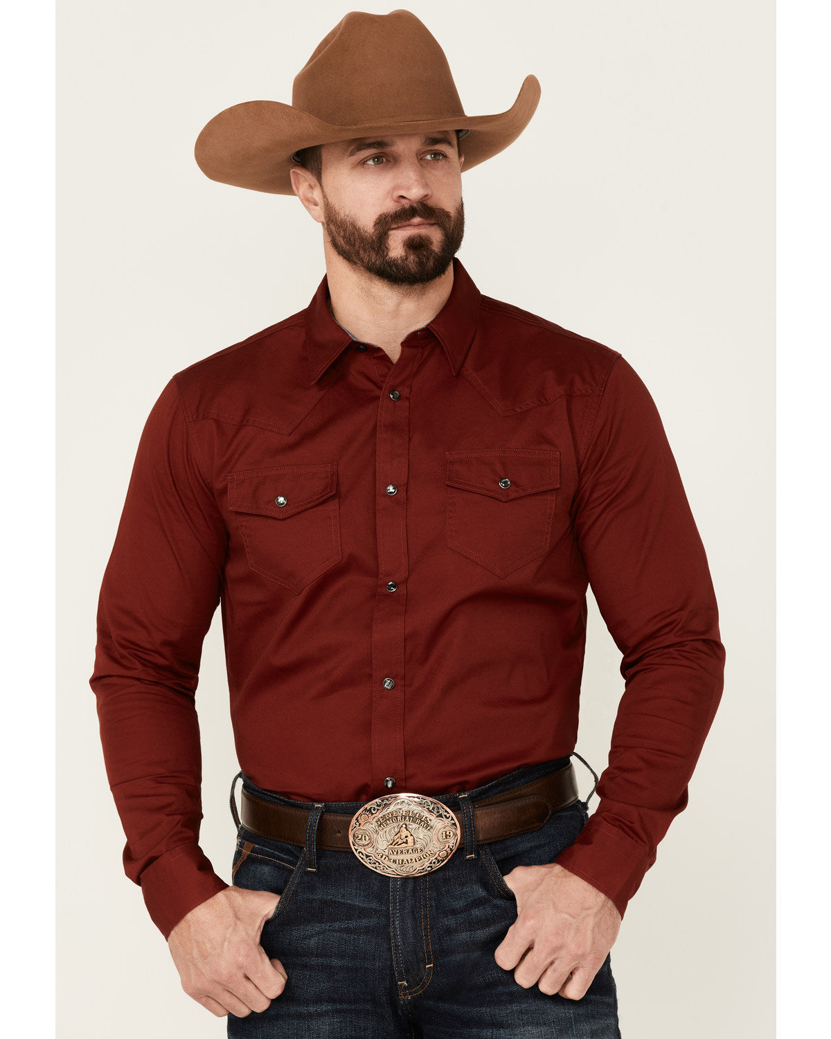 Men's Solid Treadstone Long Sleeve Pearl Snap Western Shirt