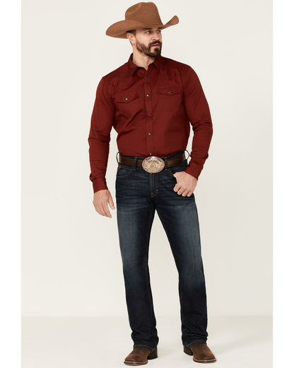 Men's Solid Treadstone Long Sleeve Pearl Snap Western Shirt