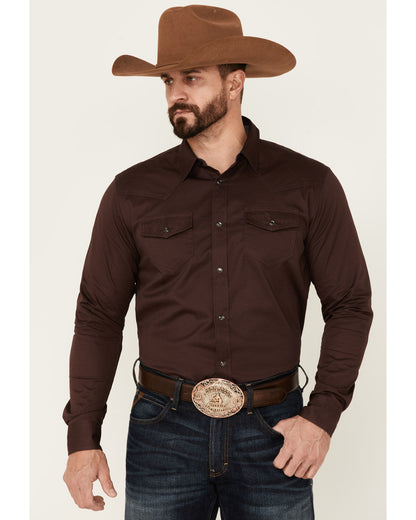 Men's Solid Treadstone Long Sleeve Pearl Snap Western Shirt