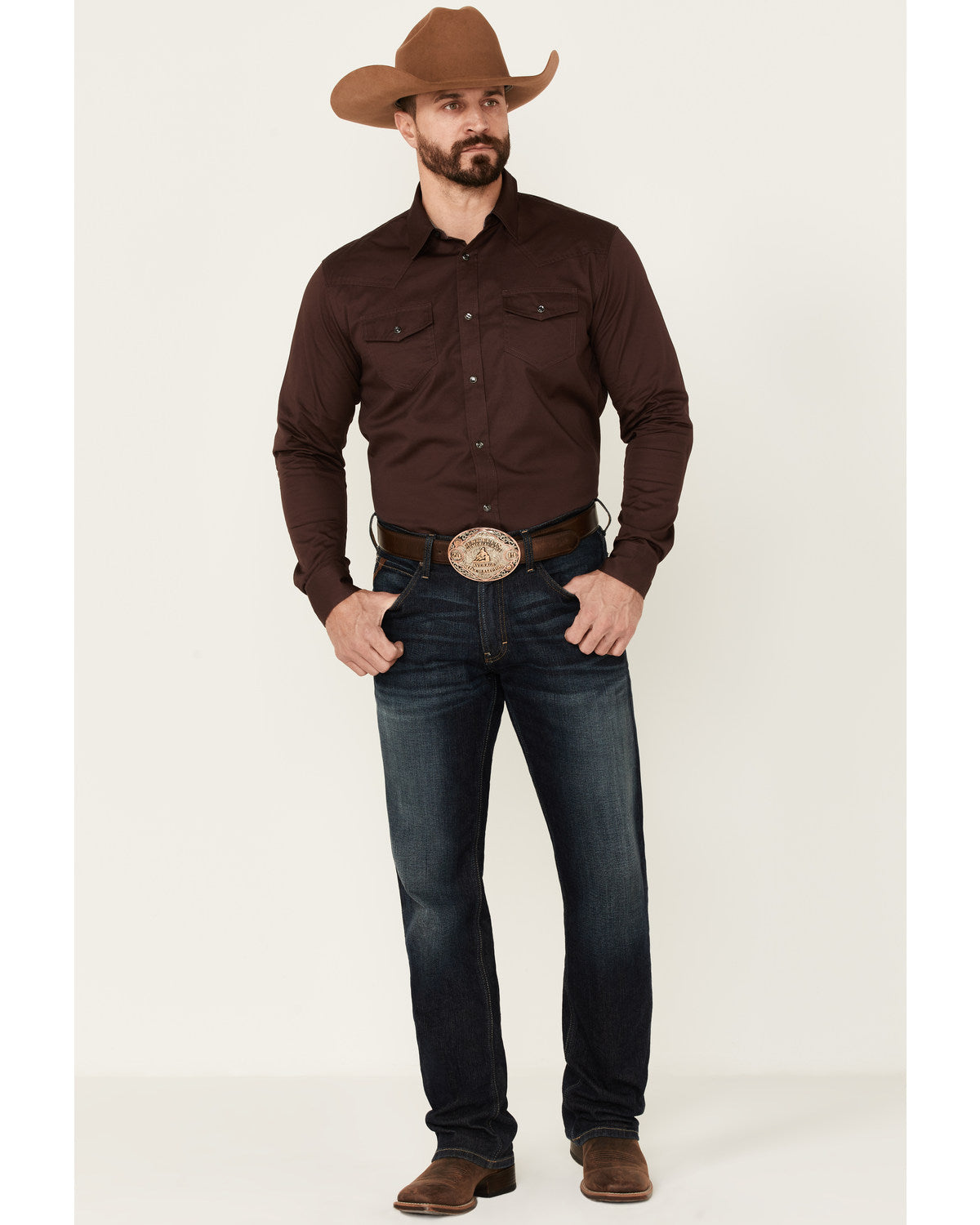 Men's Solid Treadstone Long Sleeve Pearl Snap Western Shirt