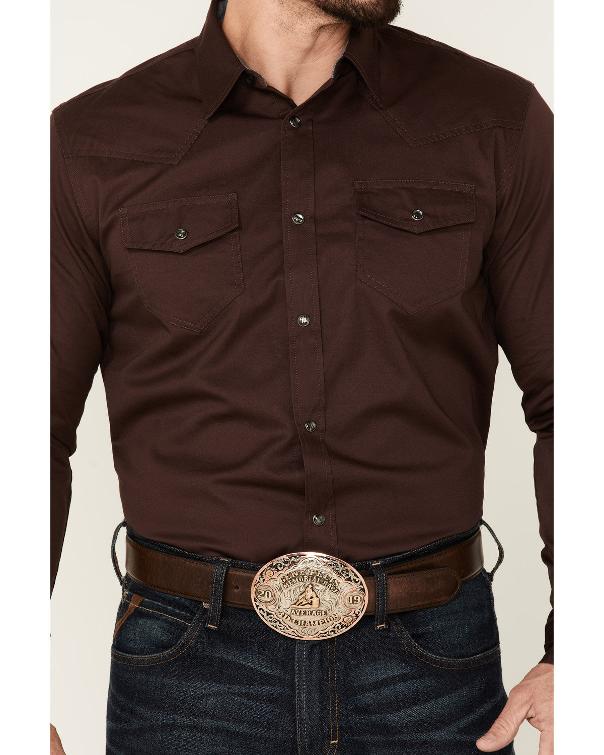 Men's Solid Treadstone Long Sleeve Pearl Snap Western Shirt