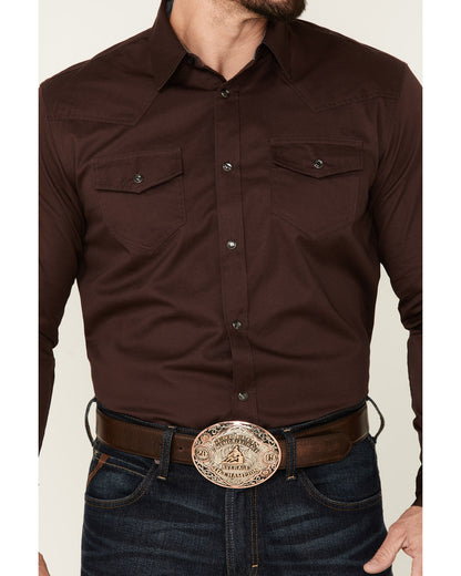 Men's Solid Treadstone Long Sleeve Pearl Snap Western Shirt