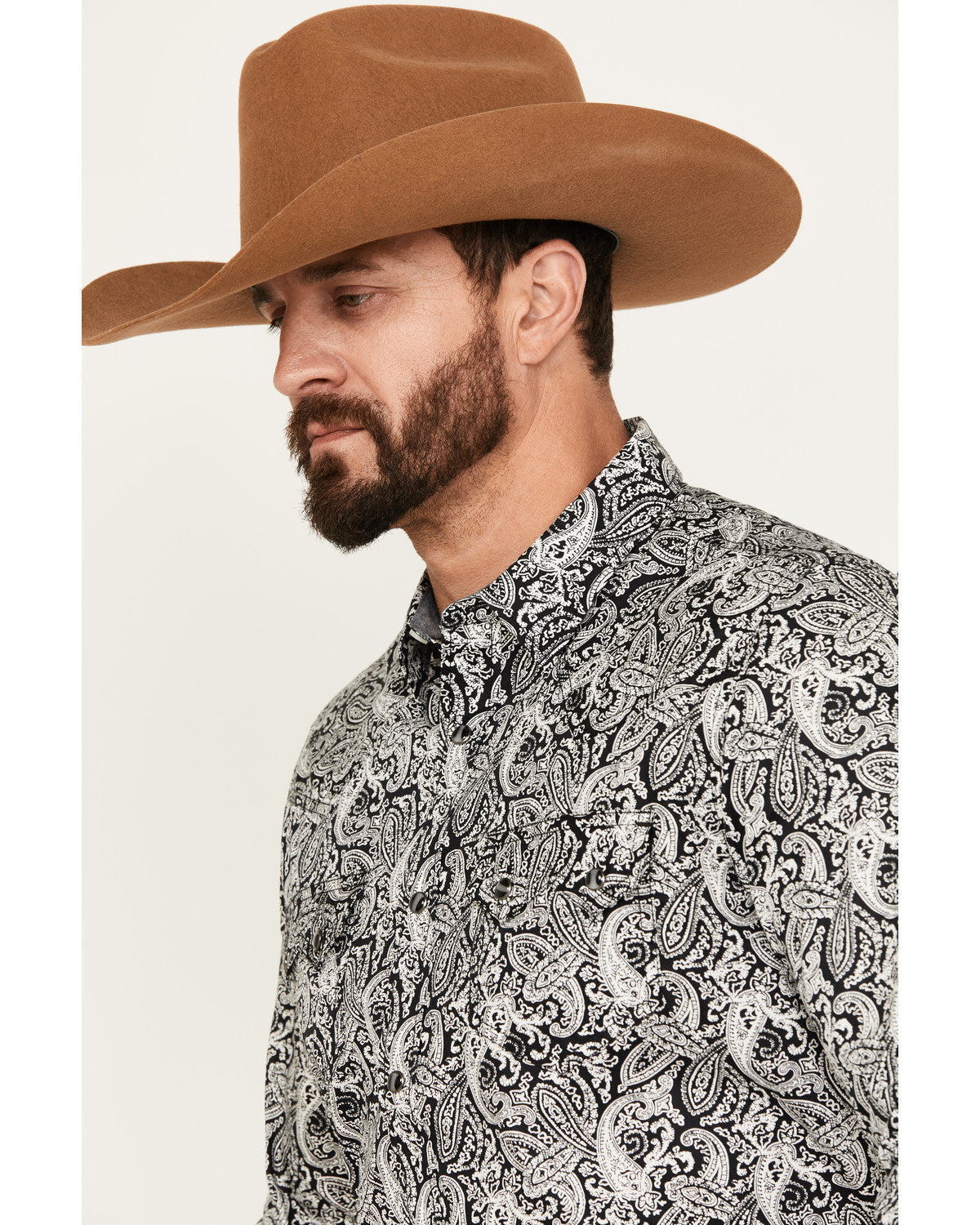 Men's Mamba Paisley Print Long Sleeve Western Snap Shirt
