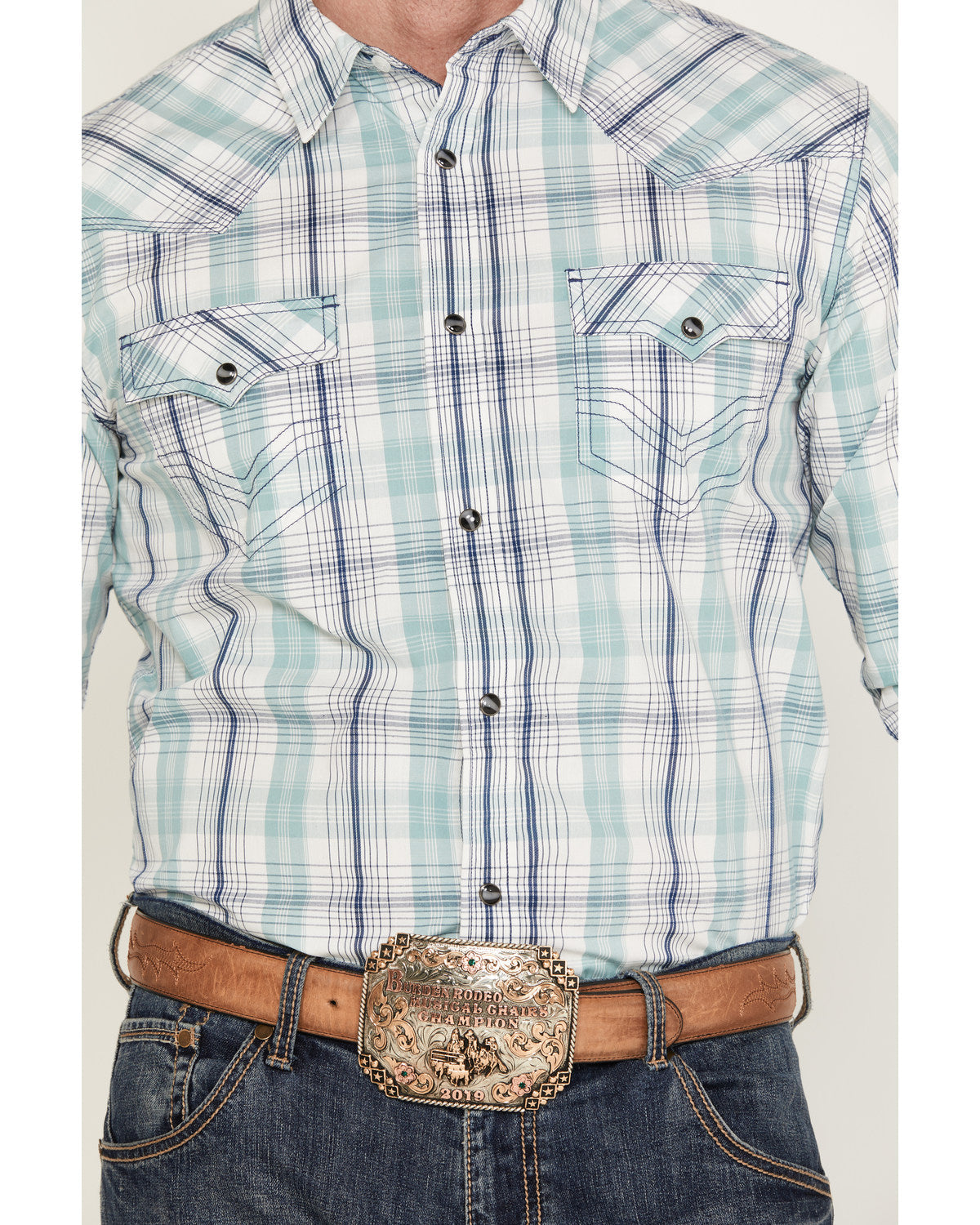 Men's Ely Plaid Print Long Sleeve Western Snap Shirt