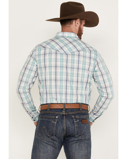 Men's Ely Plaid Print Long Sleeve Western Snap Shirt