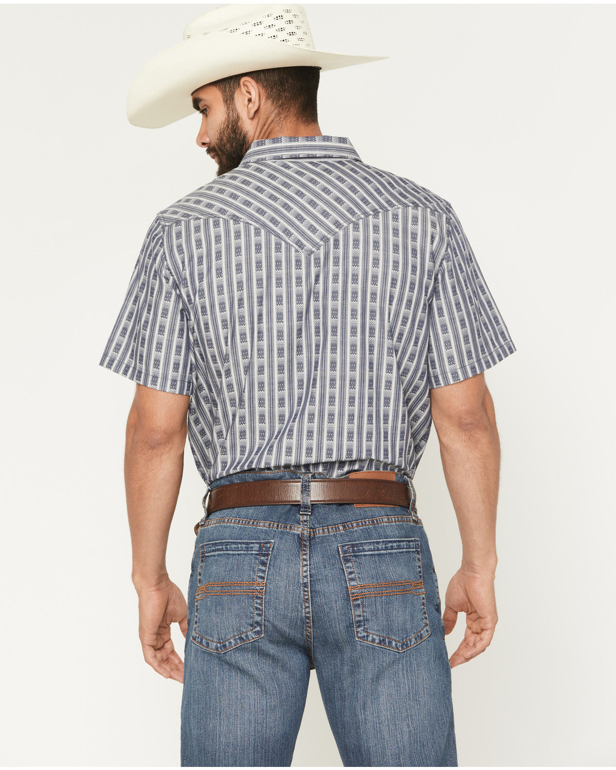 Men's Barrel Racer Southwestern Striped Print Long Sleeve S