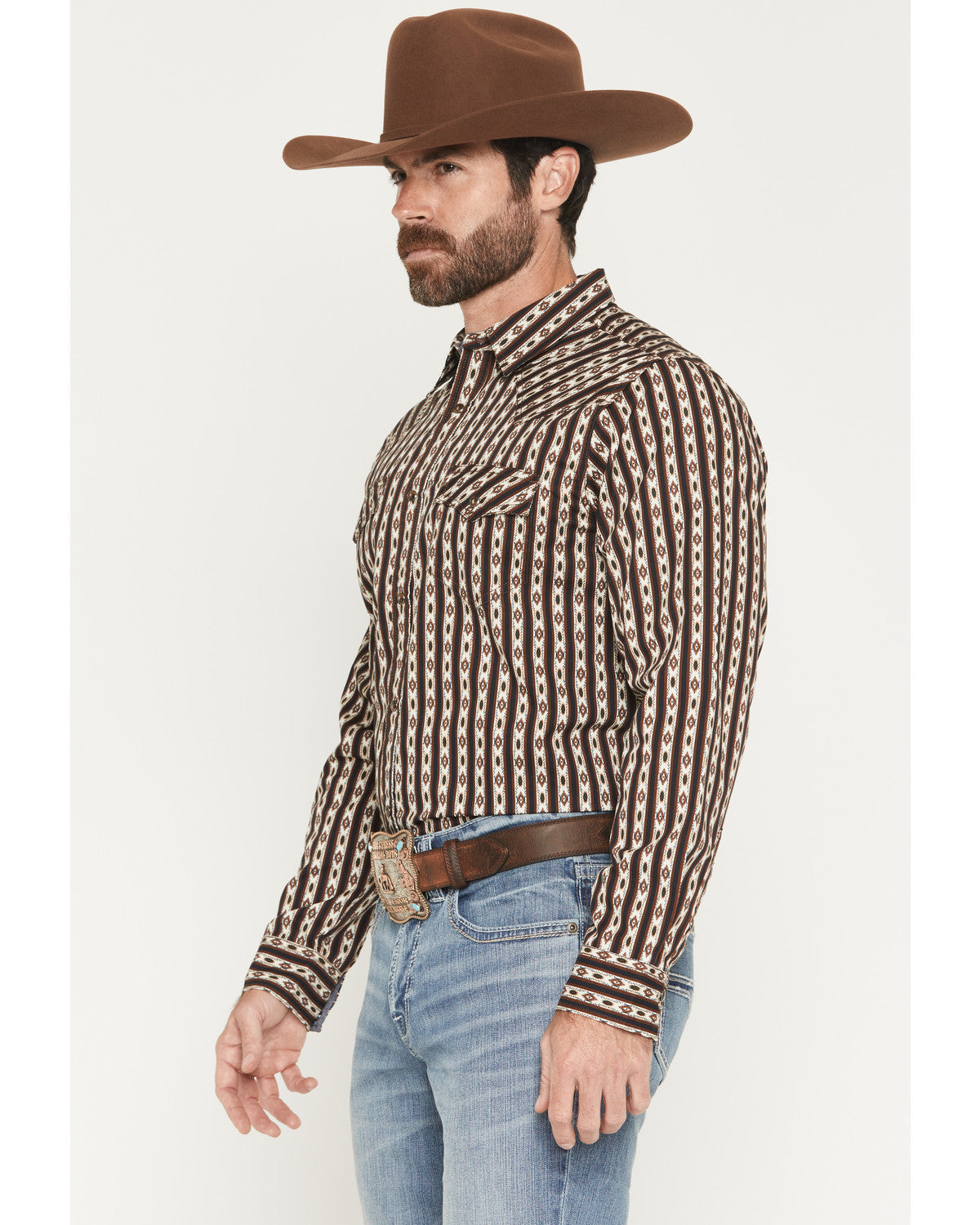 Men's Cowboys Legacy Southwestern Striped Long Sleeve Snap