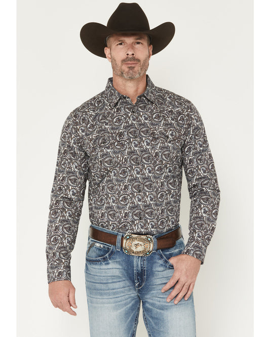 Men's Mountain Ranger Paisley Print Long Sleeve Snap Wester
