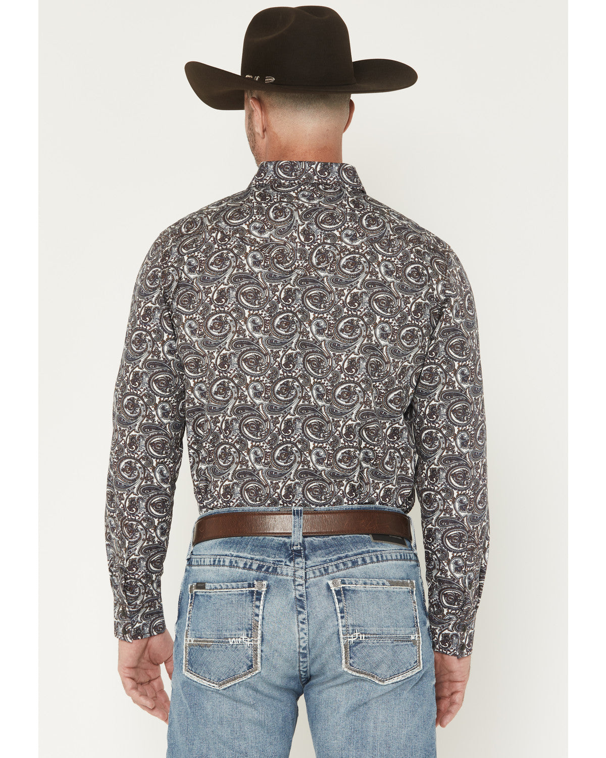 Men's Mountain Ranger Paisley Print Long Sleeve Snap Wester