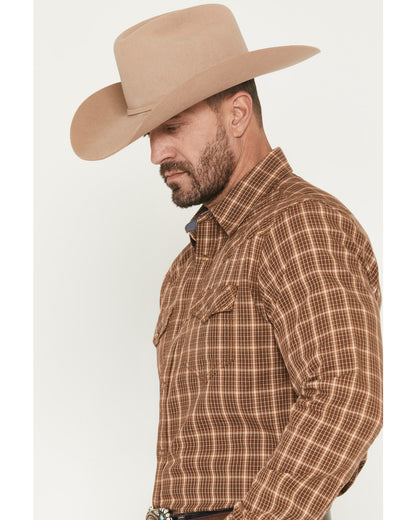 Men's Iron Oak Ranch Plaid Print Long Sleeve Snap Western S