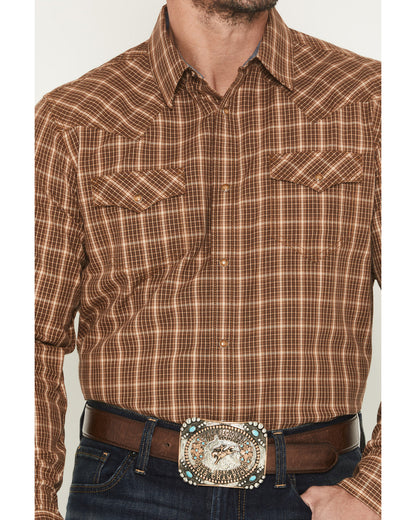 Men's Iron Oak Ranch Plaid Print Long Sleeve Snap Western S