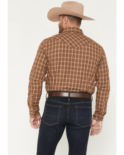 Men's Iron Oak Ranch Plaid Print Long Sleeve Snap Western S