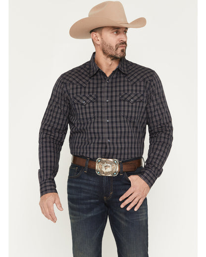 Men's Redstone Ranch Plaid Print Long Sleeve Snap Western S
