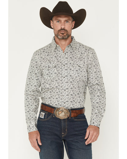 Men's Sunset Rider Floral Print Long Sleeve Snap Western Sh