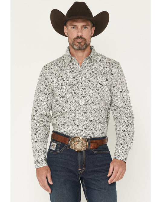 Men's Sunset Rider Floral Print Long Sleeve Snap Western Sh