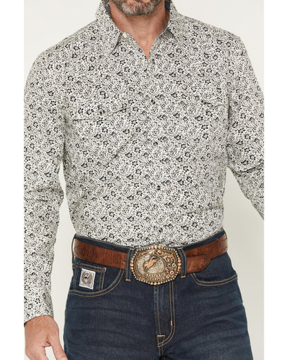 Men's Sunset Rider Floral Print Long Sleeve Snap Western Sh